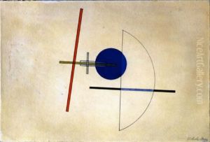 Komposition Mit Blauem Kreis by Laszlo Moholy-Nagy