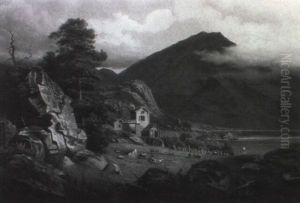 Norwegische Fjordlandschaft by Johan Mohr
