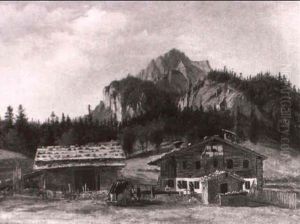 Blick Auf Den Hirschbuhl Im Salzburgischen by Johan Mohr