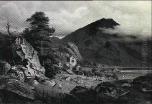 Parti Ved Lyster Fjord I Norge by Johan Mohr