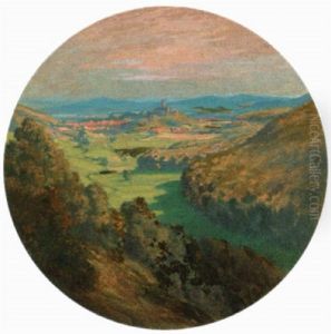 Landschaft Mit Blick Auf Eine Ortschaft Im Taunus