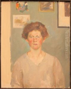 Portrait Einer Jungen Frau by Alfred Mohrbutter
