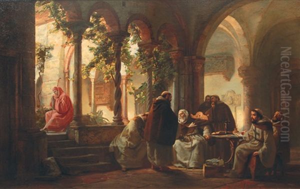 Monks Reading The Divine Comedy In The Presence Of Dante - view 1