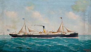 Steamer At Sea
