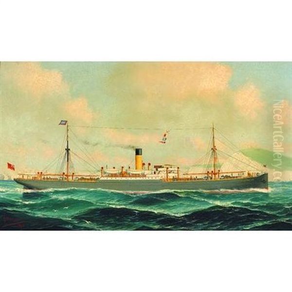 The British Steamer "kelvinbank" In The English Channel - view 1