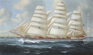Vollschiff "gertrud" Vor Bremerhaven by John Henry Mohrmann