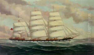 The "queen Elizabeth" At Sea by John Henry Mohrmann