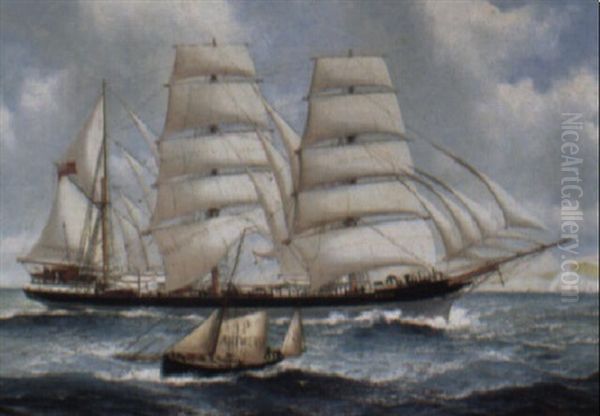 The Iron Barque 'southesk' Off The White Cliffs Of Dover - view 1
