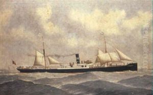 The Steamer Chelydra Off The Coast by John Henry Mohrmann