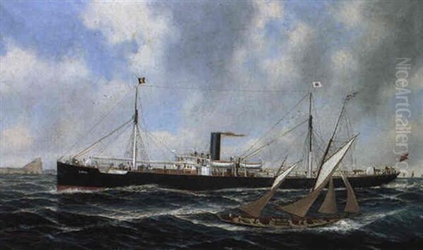The S.s. Emma Passing Gibraltar En Route For Germany by John Henry Mohrmann