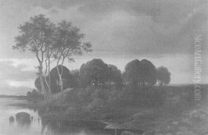 Abend Am Seeufer by Wilhelm Mohrmann