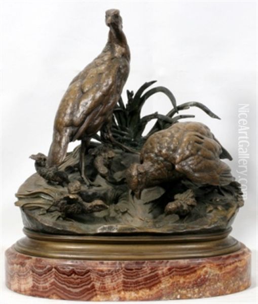 Partridges With Chicks - view 1