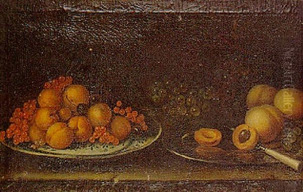 Nature Morte Aux Abricots, Groseilles Et Raisins Sur Un Entablement by Louise Moillon