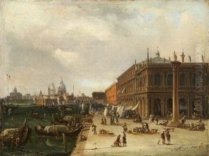 Die Piazzetta In Venedig by Federico Moja