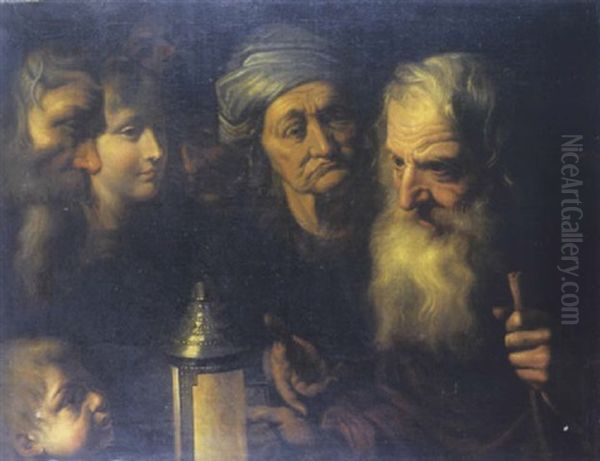 Diogene Avec Sa Lanterne, Cherchant Un Homme Honnete - view 1