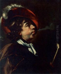 A Man Smoking A Pipe