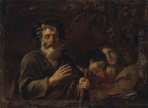 Homer Preaching To Two Of His Disciples