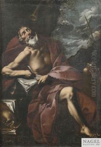 Der Heilige Hieronymus In Der Einode by Pier Francesco Mola