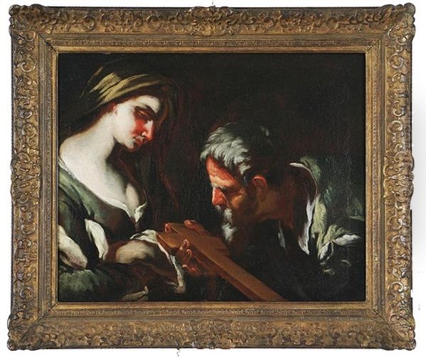 Personaggio Mostra La Croce Ad Una Giovane Cieca - view 1