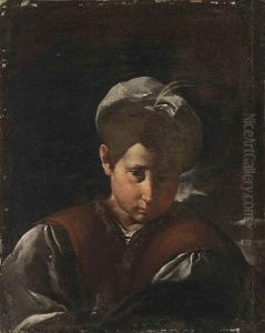 Portrait Of A Boy In A Brown Waistcoat With A White Cap