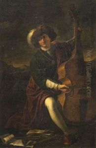 Joueur De Violone by Pier Francesco Mola