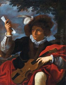 Bildnis Eines Junglings Mit Bratsche - Ritratto Di Giovane Con Violino E Spartito