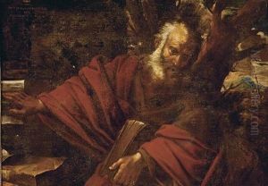 A Bearded Saint Or Prophet In A Landscape (saint Jerome?) by Pier Francesco Mola