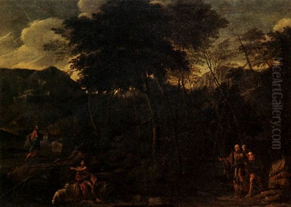 Christ And Saint John The Baptist In A Wooded Landscape - view 1