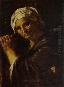 Portrait De Vieille Femme Au Turban by Pier Francesco Mola