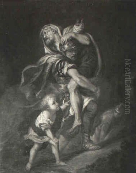 Aeneas Rescuing Anchises From The Burning City Of Troy - view 1