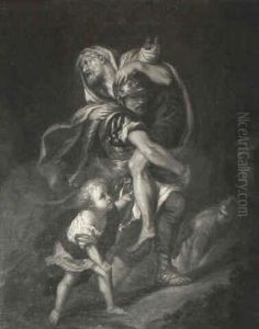 Aeneas Rescuing Anchises From The Burning City Of Troy