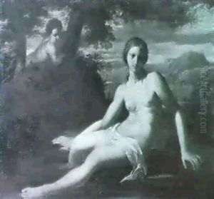 Giovane Donna (venere?) Che Sibagna In Un Ruscello Osservatada Un Putto Giovane Donna (venere?) Che Sibagna In Un Ruscello Osservatada Un Putto