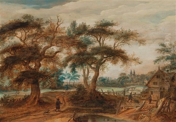 A Landscape With A Farmhouse And Travellers - view 1