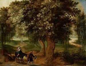 Waldlandschaft Mit Der Flucht Der Heiligen Familie Nach Agypten