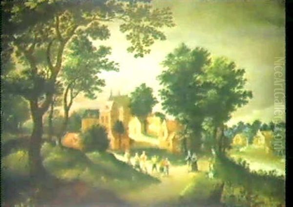 Dorfszene Mit Tanzenden Bauern - view 1
