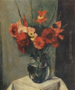 Spring Bouquet In Glass Vase by Maurice, Morris Molarsky