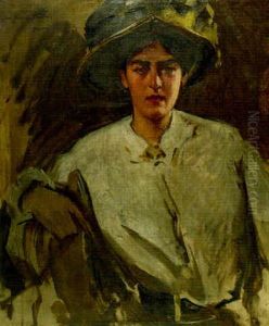 Portrait Of A Woman With Blue Hat