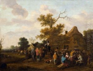 Geselliges Treiben Auf Einer Dorfstrase Geselliges Treiben Auf Einer Dorfstrase