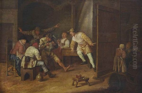 An Interior With A Merry Company Of Peasants - view 1