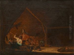 Interieur De Taverne Anime by Bartholomeus Molenaer