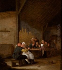 Interior De Taberna Con Campesinos by Bartholomeus Molenaer