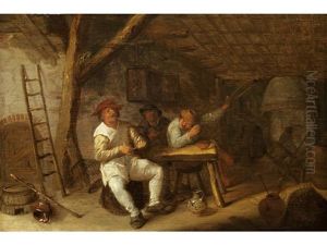 Bauern In Einer Kate by Bartholomeus Molenaer