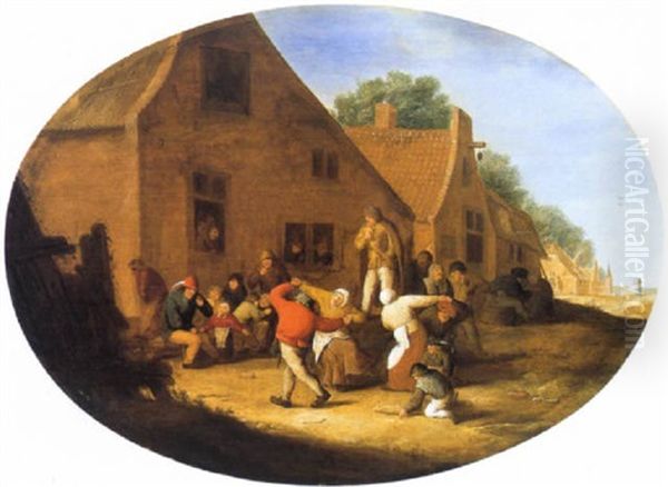Tanzende Bauern In Einem Dorf - view 1