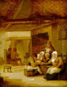Boors Merrymaking In A Tavern by Bartholomeus Molenaer