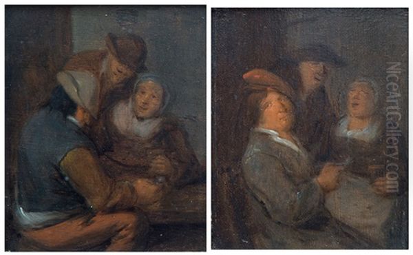 Peasants Drinking, A Pair - view 1