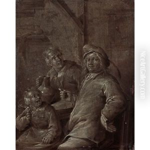 Buveurs Dans Un Cabaret by Jan Jacobsz Molenaer