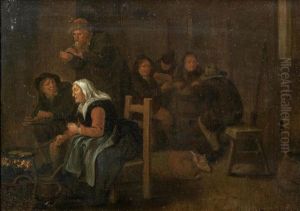 Peasants In An Interior by Jan Jacobsz Molenaer