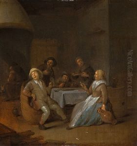 Taverne Mit Bauern Am Tisch by Jan Jacobsz Molenaer