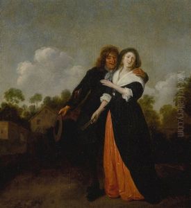 A Happy Couple In A Landscape by Jan Miense Molenaer