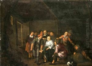 Frohliche Wirtshausszene by Jan Miense Molenaer
